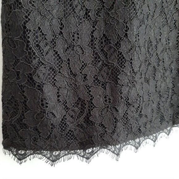 Aritzia / BABATON Rafael Black Floral Lace Long Sleeve Dress Sz 2 - Picture 7 of 12